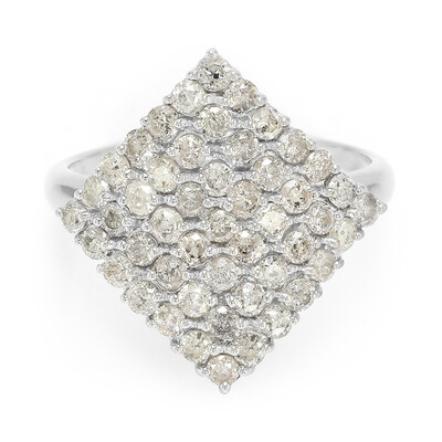 Anello placcato in platino con Diamante Cioccolato