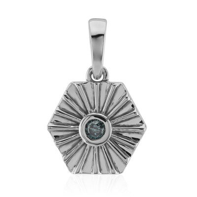 Ciondolo in argento con Diamante Blu Cielo I1