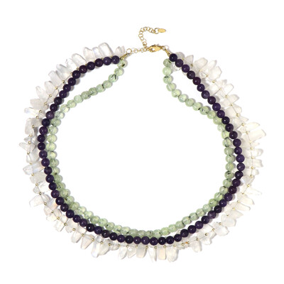 Collana in argento con Prehnite