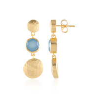 Orecchini in ottone con Calcedonio Blu (Juwelo Style)