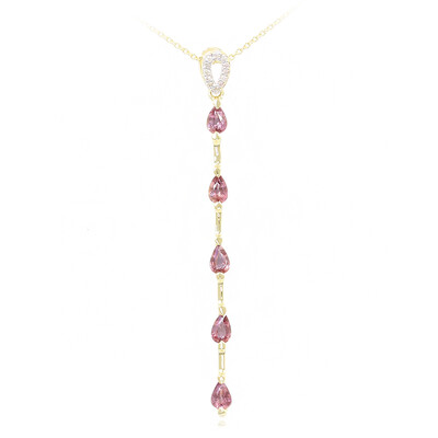 Collana in oro con Zaffiro Padparadscha (non riscaldato)