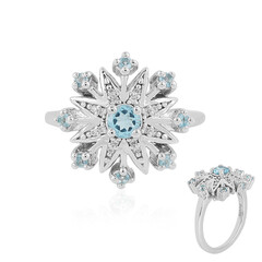 Anello in argento con Topazio Blu Svizzero