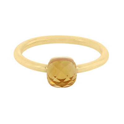 Anello placcato in oro con Citrino