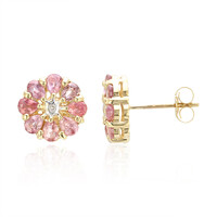 Orecchini in oro con Zaffiro Padparadscha (non riscaldato) (AMAYANI)