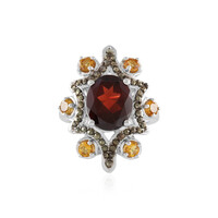Anello in argento con Granato Mozambico