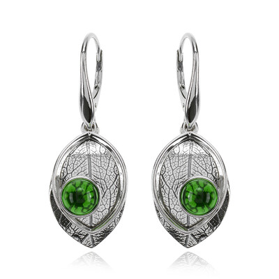 Orecchini in argento con Ambra Verde Colombiana (dagen)