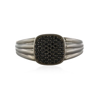 Anello da uomo in argento con Spinello Nero