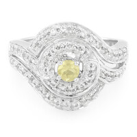 Anello in argento con Danburite Giallo Neon