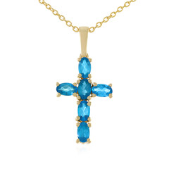 Collana in argento con Apatite Blu Neon