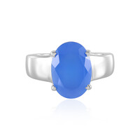 Anello in argento con Calcedonio Blu