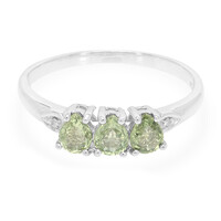 Anello in argento con Zaffiro Verde