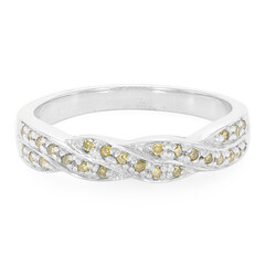 Anello placcato in platino con Diamante Fancy