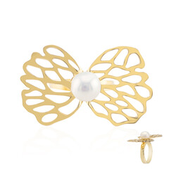 Anello in argento con Perla d'Acqua Dolce Bianca (TPC)