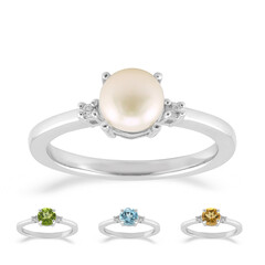 Anello in argento con Perla d'Acqua Dolce Bianca