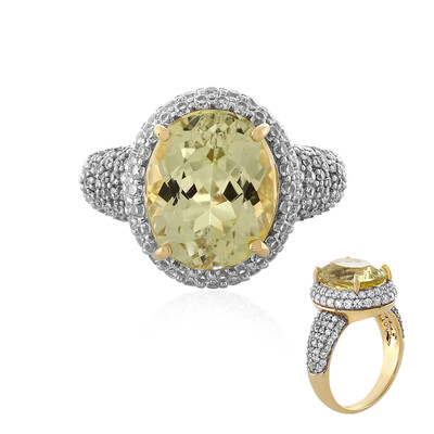 Anello in oro con Kunzite Canarino