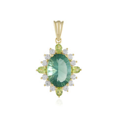 Ciondolo in argento con Fluorite Verde