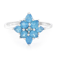 Anello in argento con Apatite Blu Neon