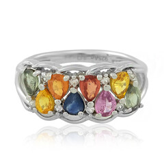 Anello in argento con Zaffiro Fancy