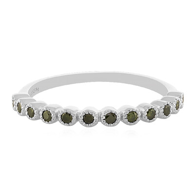Anello in argento con Diamante Verde I3