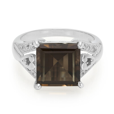 Anello in argento con Quarzo Fumè