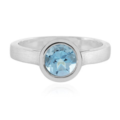 Anello in argento con Topazio Blu Svizzero