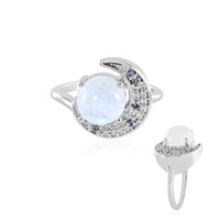 Anello in argento con Pietra di Luna Arcobaleno