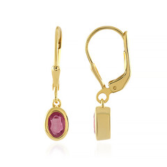 Orecchini in argento con Zaffiro Rosa del Madagascar