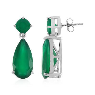 Orecchini in argento con Onice Verde