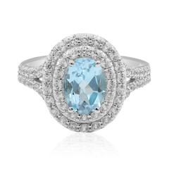 Anello in argento con Topazio Blu Cielo