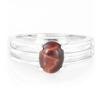 Anello da uomo in argento con Occhio di Tigre Rosso