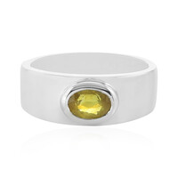 Anello in argento con Zaffiro Giallo del Madagascar