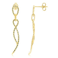 Orecchini placcati in oro con Diamante Fancy