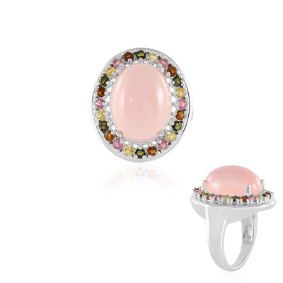 Anello in argento con Calcedonio Rosa