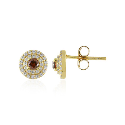 Orecchini in argento con Diamante Cognac I3