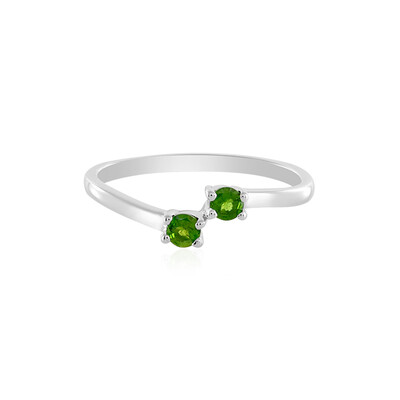 Anello in argento con Diopside Russo