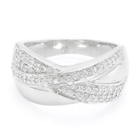 Anello in argento con Zaffiro Bianco