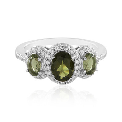 Anello in argento con Moldavite