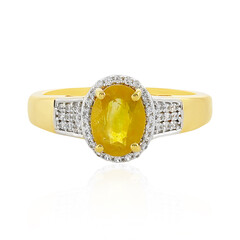 Anello in argento con Zaffiro Giallo del Madagascar