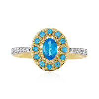 Anello in argento con Apatite Blu Neon