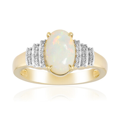 Anello in oro con Opale Bianco Brasiliano