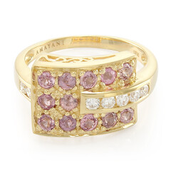 Anello in oro con Zaffiro Padparadscha (non riscaldato) (AMAYANI)
