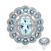 Anello in argento con Topazio Blu Cielo