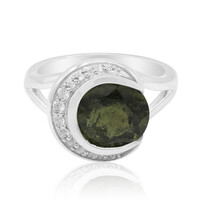 Anello in argento con Moldavite