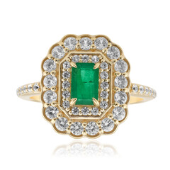 Anello in oro con Smeraldo Zambia