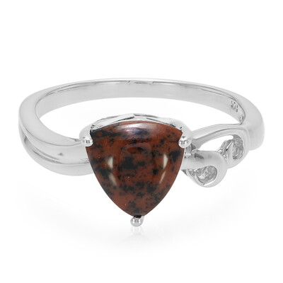 Anello in argento con Ossidiana Mogano