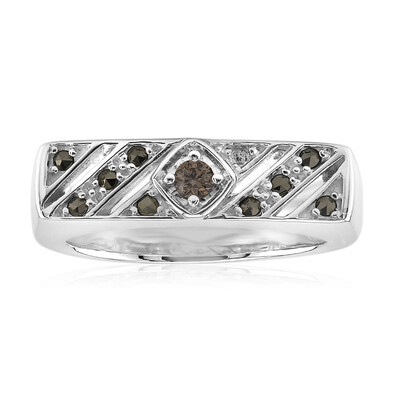 Anello in argento con Diamante Rose de France SI1 di Argyle (Annette classic)