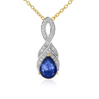 Collana in argento con Zaffiro Blu del Madagascar