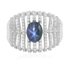 Anello in argento con Zaffiro Stellato Blu