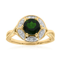 Anello in oro con Diopside Russo