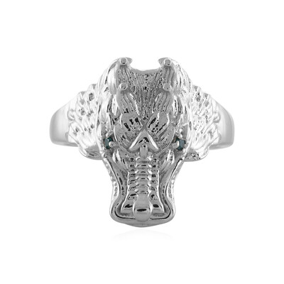 Anello in argento con Diamante Blu I3